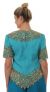 Formal Hand Beaded Blouse back in Turquoise/Gold